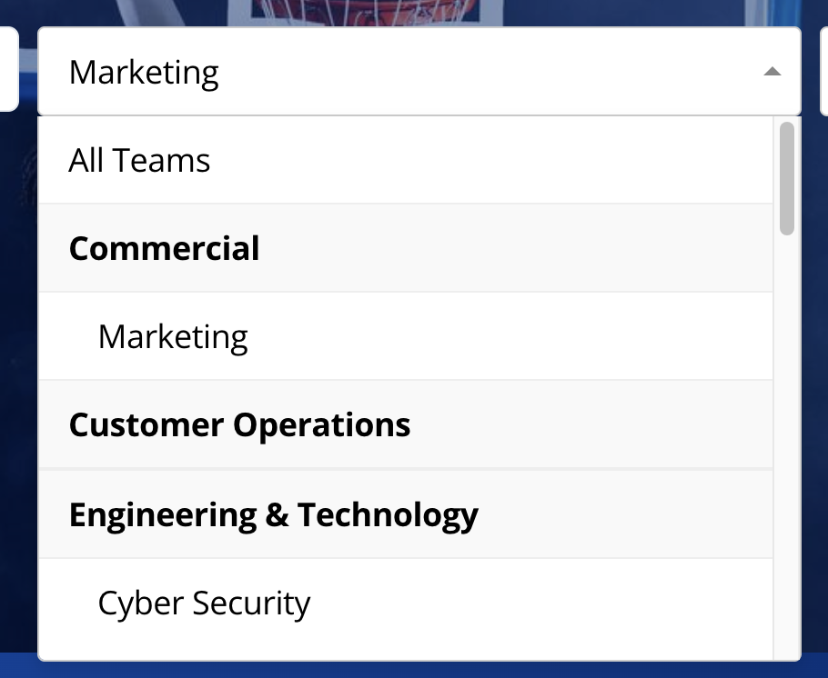 FanDuel Hierarchical Dropdown